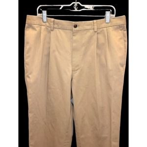 Brooks Brothers Thompson Advantage Chino Mens 37X30 Beige Pleated